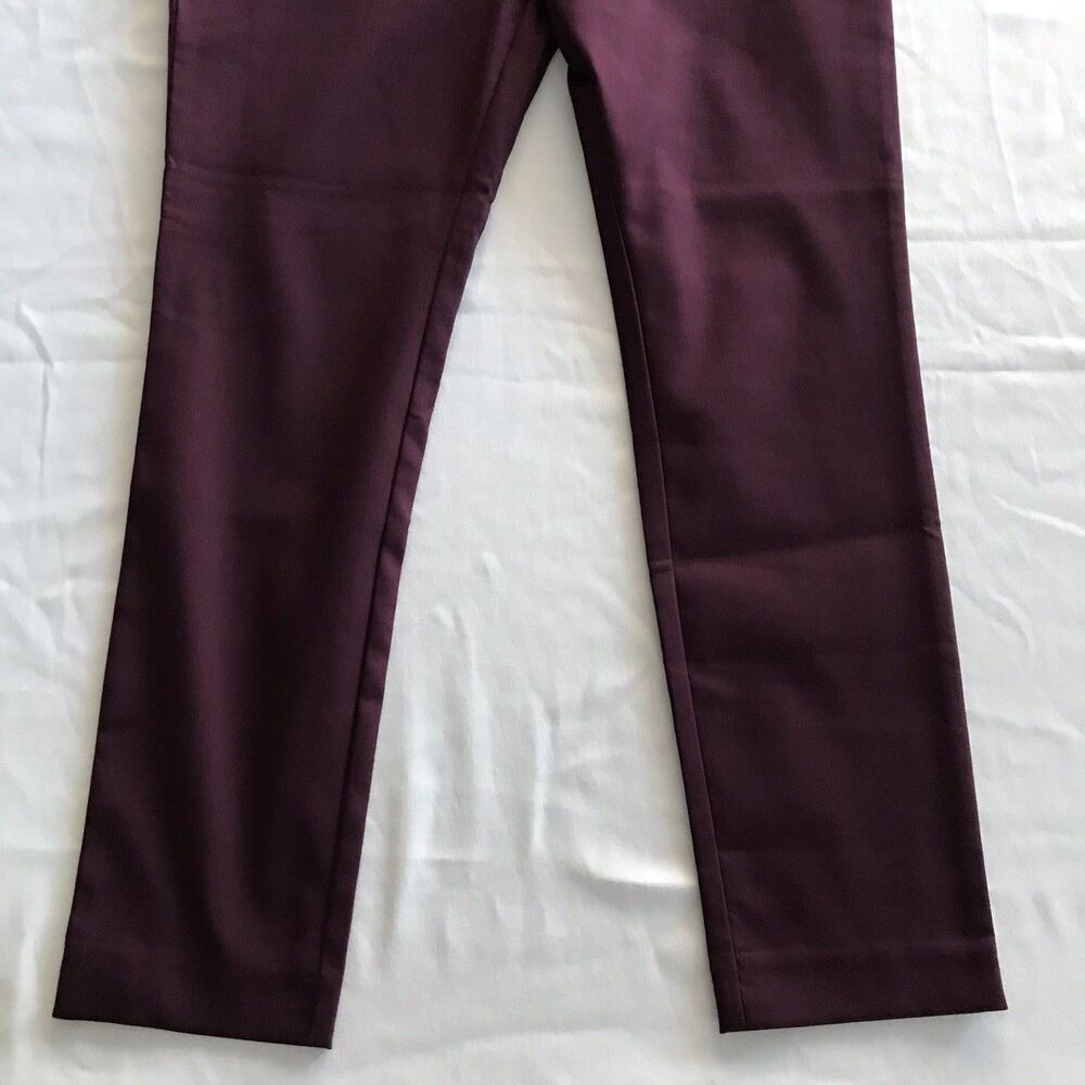 LOFT Purple Plum Sutton Skinny Stretch Cotton Career Dress Pants Womens 10 - Picture 4 of 10